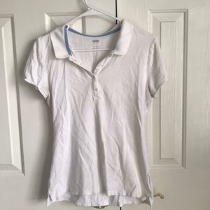 White polo and red polo